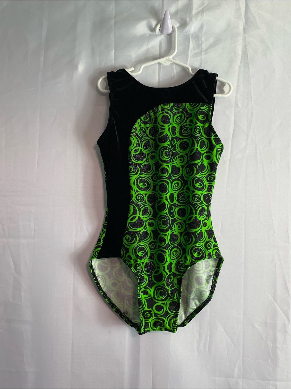 Girls Green & Black Swirl Gymnastics Leotard